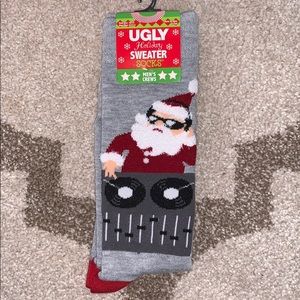 Ugly holiday sweater socks for men
